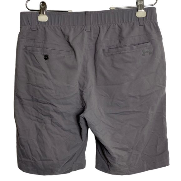 Under Armour Heat Gear Shorts Mens Size 34 Stretch Golf Gray Flat Front - Picture 2 of 6